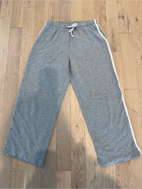 DONNI. Pants - DONNI. Gray eco-Terry Sweatpants with Cream Side Stripe